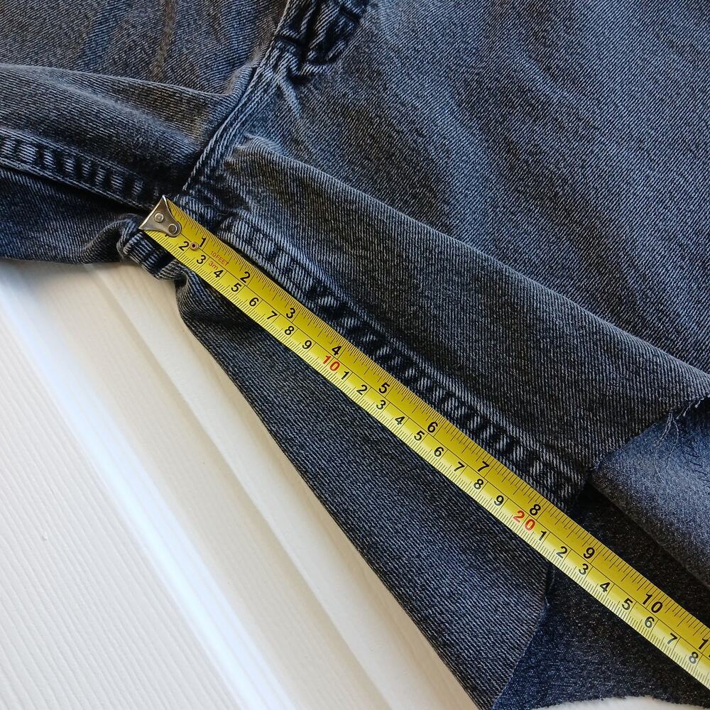 Wrangler Relaxed Fit Black Denim Jean Cutoffs 36" waist cotton shorts jorts - Picture 10 of 12